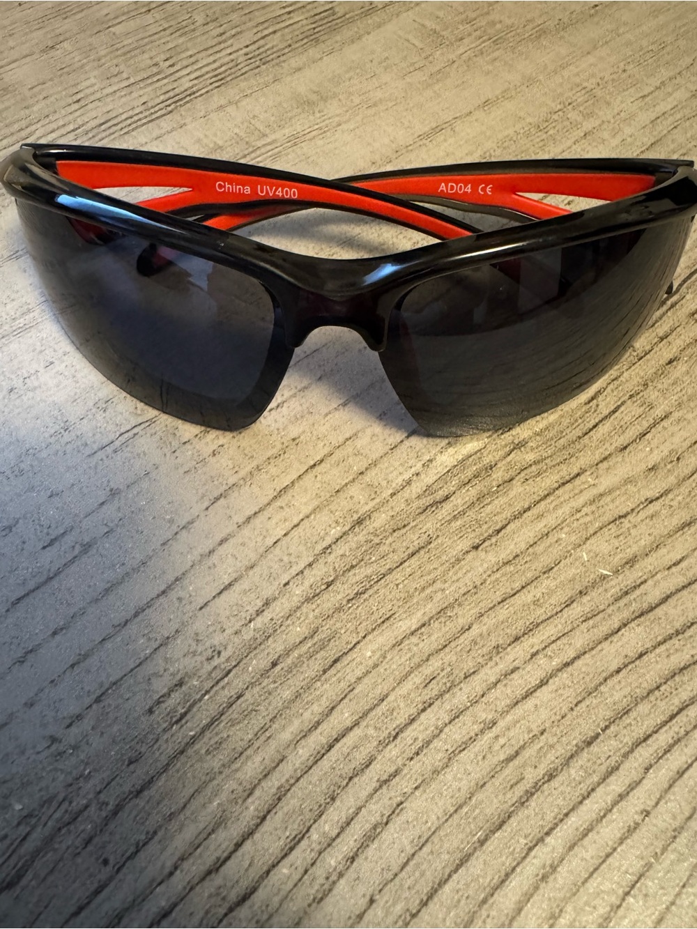 Men's Sport Sunglasses - Black with Red Accents